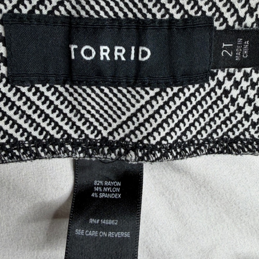 Torrid Hi-Rise Pixie Houndstooth Print Skinny Pan… - image 2